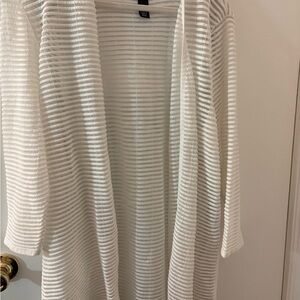 Alfani Women’s White Striped Open Cardigan